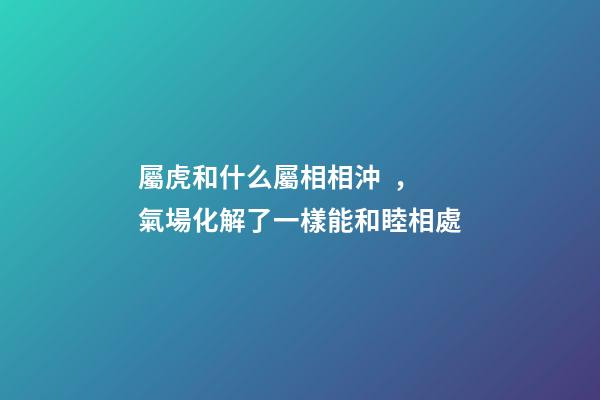 屬虎和什么屬相相沖，氣場化解了一樣能和睦相處